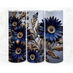 3d tumbler wrap sublimation, daisies digital file, png 300 dpi, 3d art instant download commercial use, tumbler wraps