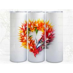 bird of paradise wreath floral digital art, sublimation, straight skinny 20 oz tumbler wrap, fabrics, wall art, pod, ins