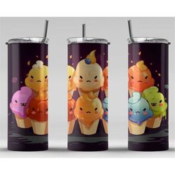 ice creams digital art print, sublimation, straight skinny 20 oz tumbler wrap, fabrics, wall art, pod, instant download