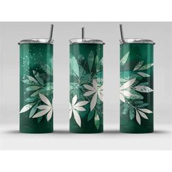cassava leaves digital art print, sublimation, straight skinny 20 oz tumbler wrap, fabrics, wall art, pod, commercial us