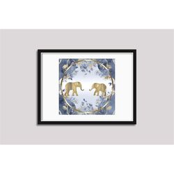 elephant and baby digital art print, instant download, fabrics, wall art, pod, commercial use