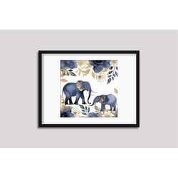 elephant and baby series digital art print, fabrics, wall art, pod, commercial use, instant download