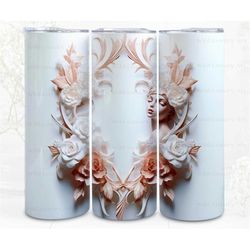 3d tumbler wrap sublimation ornate goth border wedding, 300dpi straight skinny 20 oz tumbler wrap, digital file, commerc