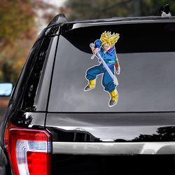 trunks car sticker, dragon ball sticker, dragon ball decal, anime car decal, anime decal for car, sticker for car