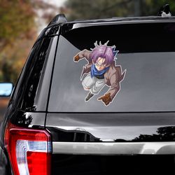 trunks car sticker, dragon ball decal, anime car decal, anime decal for car, sticker for car, dragon ball sticker