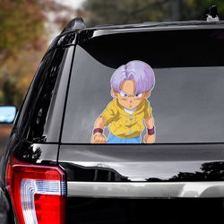 trunks car sticker, dragon ball sticker, anime car decal, anime decal for car, sticker for car, dragon ball decal