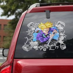 trunks car sticker, dragon ball sticker, dragon ball decal, anime car decal, sticker for car, anime decal for car