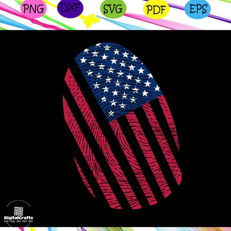 Fingerprint american flag America 4th Of July Patriotic Svg American Svg 4th Of July Svg Fourth