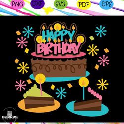 happy birthday svg, birthday cake svg, candles svg, birthday gift, birthday party svg, birthday anniversary, gift for bi