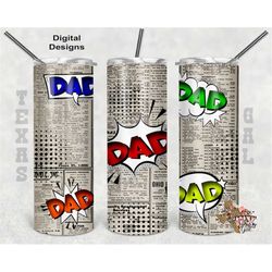 20 oz skinny tumbler dad newspaper pop sublimation design png instant digital only