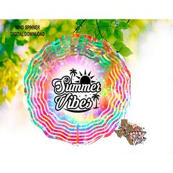 wind spinner summer vibes tie dye sublimation digital download png
