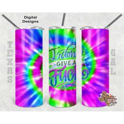 20 oz skinny tumbler i don't give a fuck seamless sublimation design png instant digital only