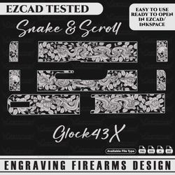 Engraving Firearms Deisign Glock43X Scroll And Snake Design