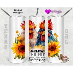 chickens tumbler wrap, crazy tumbler wrap, watercolor tumbler wrap, 20oz sublimation tumbler png, seamless design
