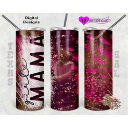 girl mom tumbler wrap, mom tumbler png, 20oz sublimation tumbler design, seamless design, digital download