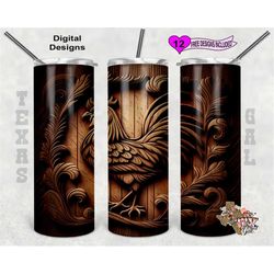 wood tumbler wrap, chicken tumbler png, 20oz sublimation tumbler wrap, digital download, seamless design