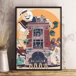 ghostbusters poster, ghostbusters wall art, movie home decor, ghostbusters decoration, movie print