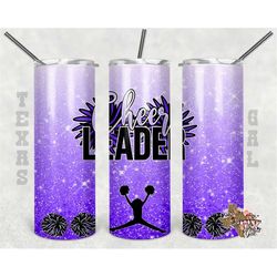 20 Oz skinny tumbler cheer cheerleader wrap tapered straight template digital download sublimation graphics instant down