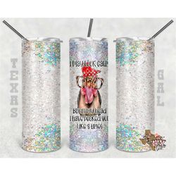 20 oz skinny tumbler chicken i may look calm but sublimation design png instant digital only