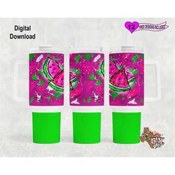 watermelon tumbler wrap, watercolor tumbler wrap, 40oz sublimation tumbler png, seamless design