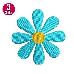 Mini Daisy Flower embroidery design, Machine embroidery pattern, Instant Download