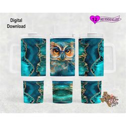 owl tumbler wrap, watercolor tumbler wrap, 40 oz skinny tumbler png, seamless design