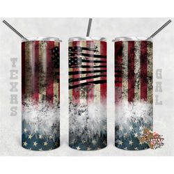 20 Oz skinny tumbler grungy flag wrap tapered straight template digital download sublimation graphics instant download s