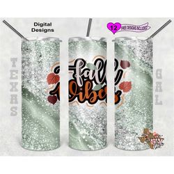 20 oz skinny tumbler fall vibes sublimation design png instant digital only