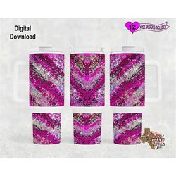 glitter tumbler wrap, pink glitter tumbler wrap, 40oz sublimation tumbler png, seamless design