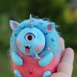 Cute cyclops Collectible Wool Toy Art Doll