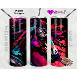 horse tumbler wrap, neon tumbler wrap, 20oz sublimation tumbler png, digital download, seamless design