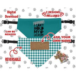 pet bandana i cant hold my licker green personalize sublimation template png