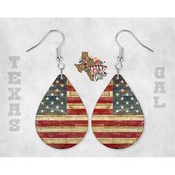flag, wood, tear drop earrings, sublimation, digital download, png