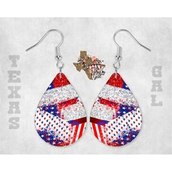 red white blue, glitter, tear drop earrings, sublimation, digital download, png