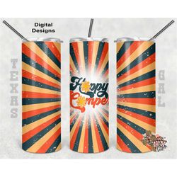 20 oz skinny tumbler happy camper retro sublimation design png instant digital only