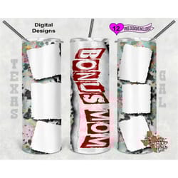 bonus mom tumbler png, picture frame tumbler wrap, 20oz sublimation tumbler wrap, digital download