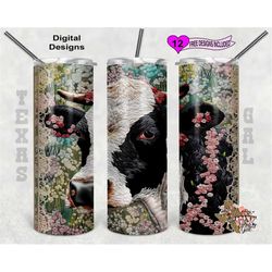 embroidery tumbler wrap, cow tumbler wrap, 20oz sublimation tumbler png, seamless design