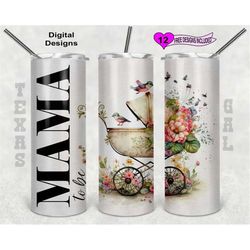 mama to be tumbler wrap, watercolor tumbler wrap, 20 oz skinny tumbler sublimation design, seamless pattern