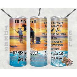 dad and son, fishing, tumbler design, 20 oz skinny tumbler design, tumbler, sublimation, digital download, png