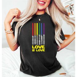 rainbow lightsaber shirt, lgbt shirt, gay pride shirt men, rainbow pride gift, lesbian shirt, equality shirt, lgbt pride