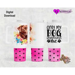 Chocolate Labrador Tumbler Wrap, Dog Tumbler Wrap, Watercolor Tumbler Wrap, 40oz Sublimation Tumbler PNG, Seamless Desig