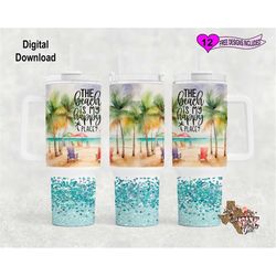 the beach is my happy place tumbler wrap, watercolor tumbler wrap, 40 oz skinny tumbler sublimation design, seamless pat