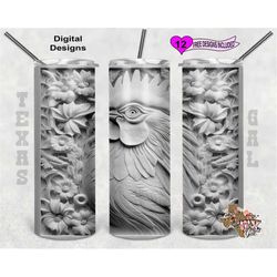 3d tumbler wrap, chicken tumbler wrap, 20 oz skinny tumbler sublimation design