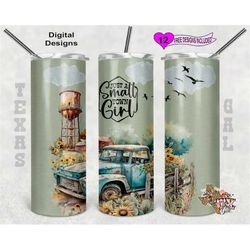 Just A Small Town Girl Tumbler Wrap, Watercolor Tumbler Wrap, 20oz Sublimation Tumbler Wrap, Digital Download