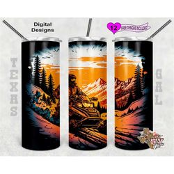 snowmobile tumbler wrap, watercolor tumbler wrap, 20oz sublimation tumbler png, digital download, seamless design