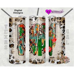 20 oz skinny tumbler boho new mexico leopard seamless sublimation design png instant digital only
