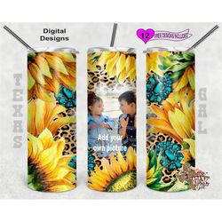 highland cow sunflower tumbler png, picture frame tumbler wrap, 20 oz skinny tumbler sublimation design, seamless patter