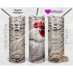 3d tumbler wrap, chicken tumbler wrap, 20 oz skinny tumbler sublimation design