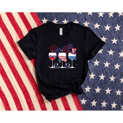 4th of july glasses shirt, 4th of july wine fireworks shirt, 4th of july parade shirt, 4th of july matching shirt, 4th o