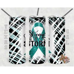 20 oz skinny tumbler ovarian cancer ribbon glitter sublimation design png instant digital only